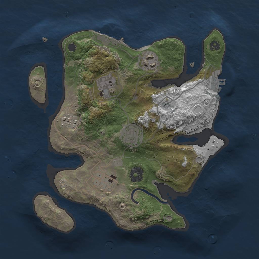 Rust Map: Procedural Map, Size: 2600, Seed: 540278877, 16 Monuments