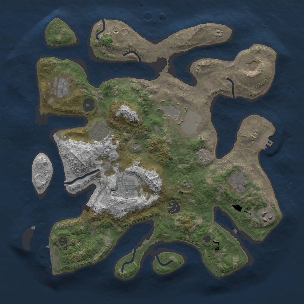 Rust Map: Procedural Map, Size: 3500, Seed: 1854598477, 20 Monuments