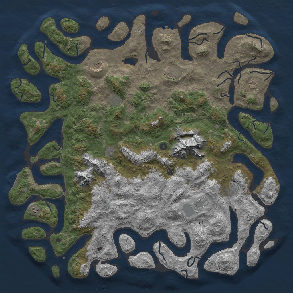 Rust Map: Procedural Map, Size: 6000, Seed: 1613329793, 22 Monuments