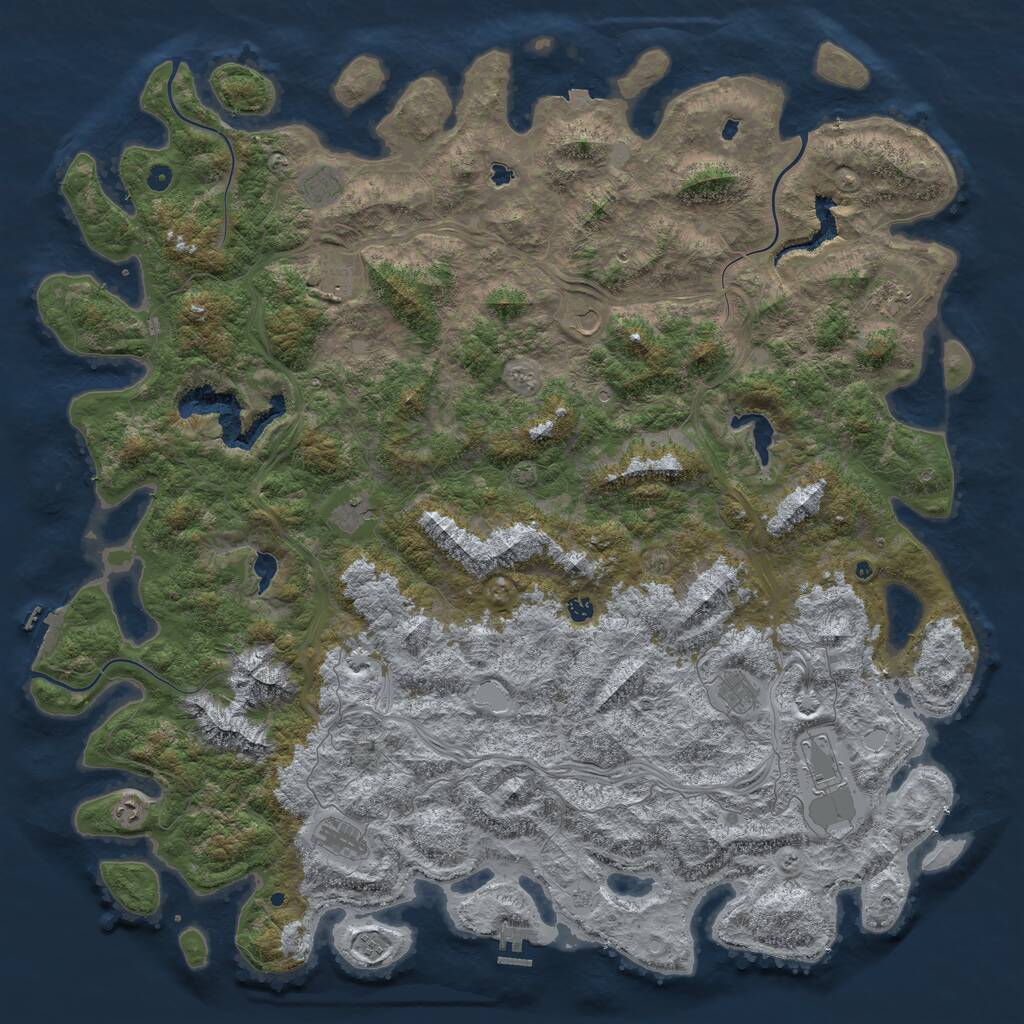 Rust Map: Procedural Map, Size: 6000, Seed: 1613329793, 17 Monuments