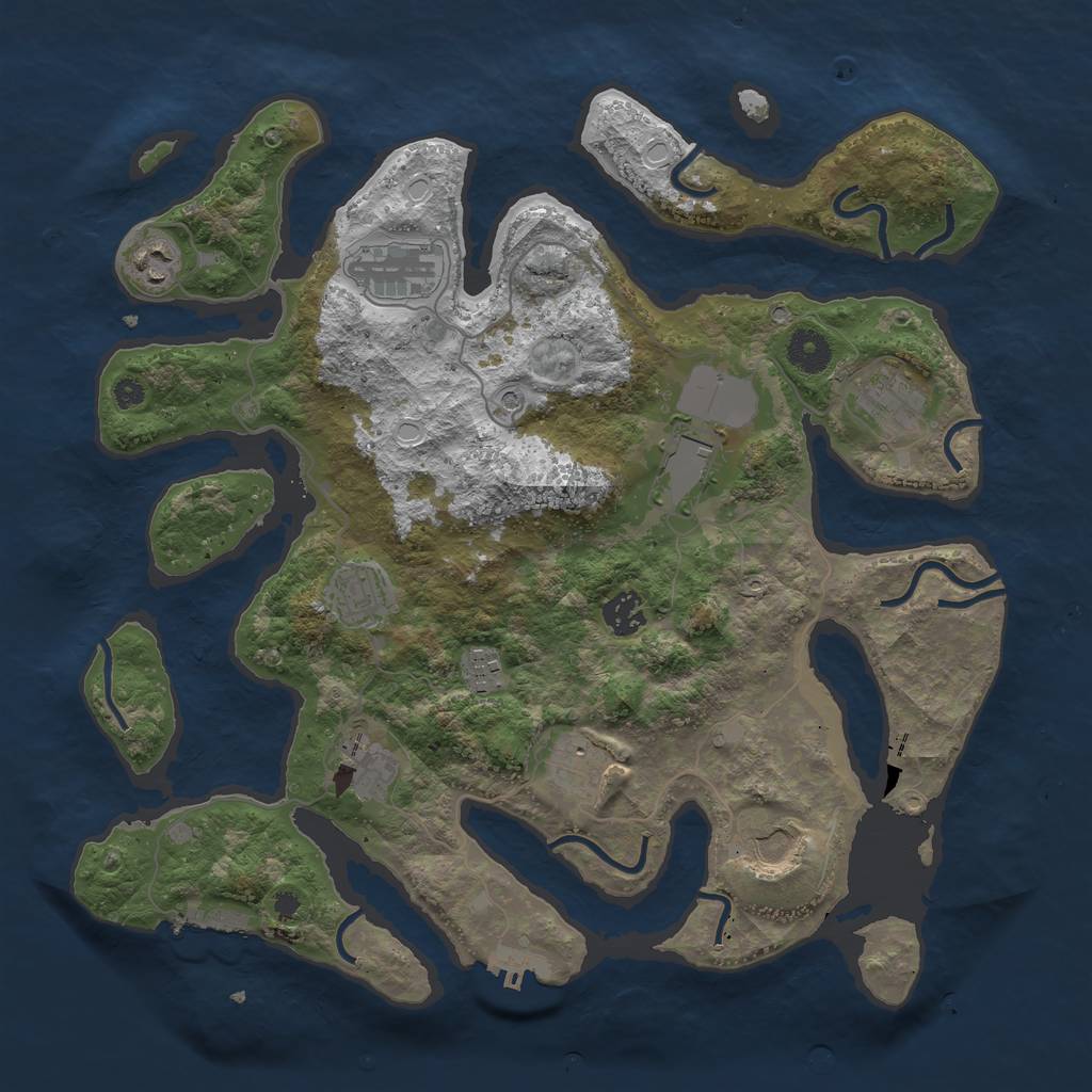 Rust Map: Procedural Map, Size: 3800, Seed: 12508, 21 Monuments