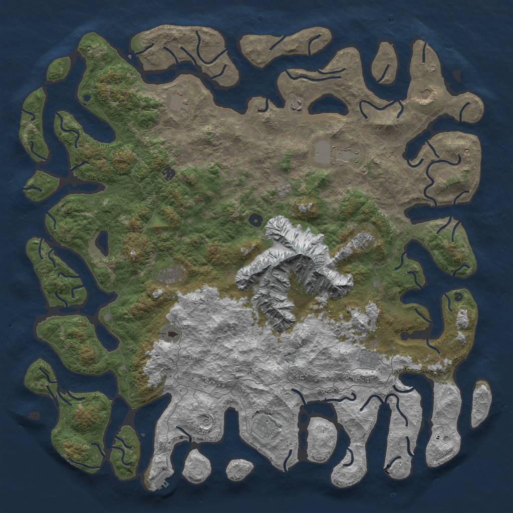 Rust Map: Procedural Map, Size: 6000, Seed: 4634634, 21 Monuments