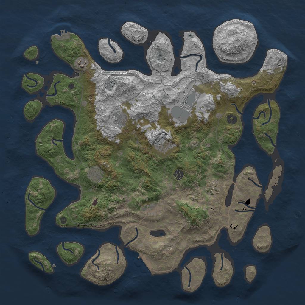 Rust Map: Procedural Map, Size: 4500, Seed: 56265920, 20 Monuments