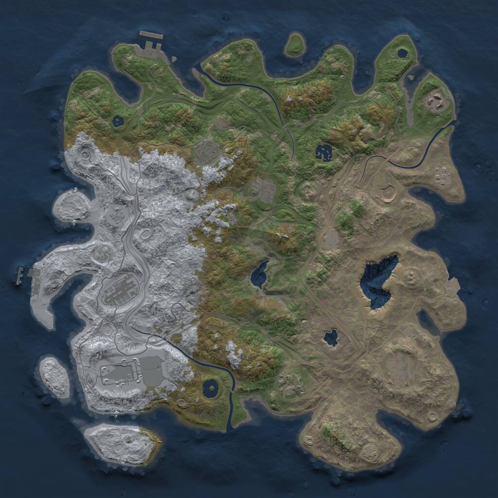 Rust Map: Procedural Map, Size: 4250, Seed: 15195, 16 Monuments