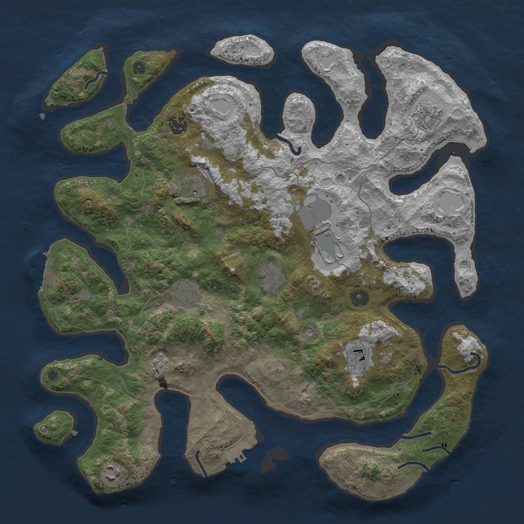 Rust Map: Procedural Map, Size: 4300, Seed: 1492, 20 Monuments