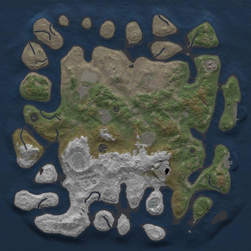 Rust Map: Procedural Map, Size: 4250, Seed: 1818464, 20 Monuments