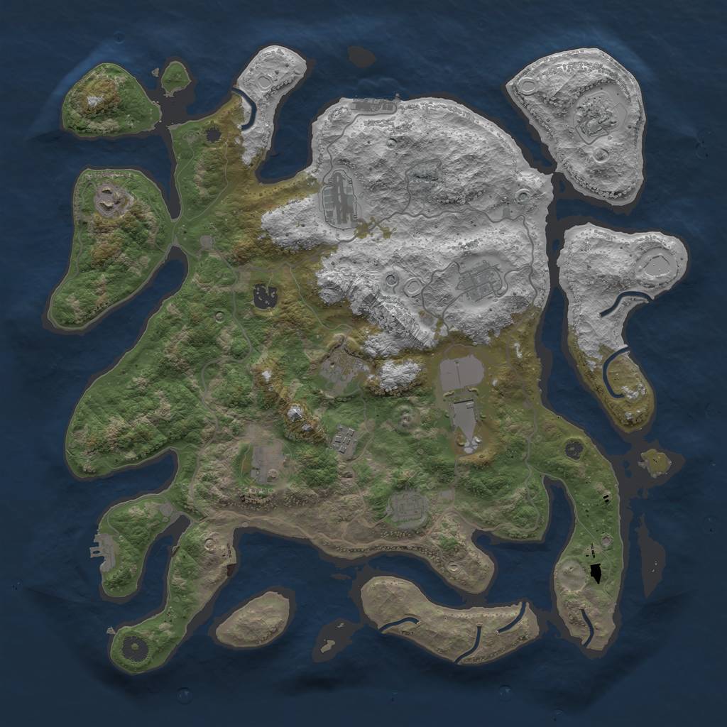 Rust Map: Procedural Map, Size: 4250, Seed: 12929, 21 Monuments