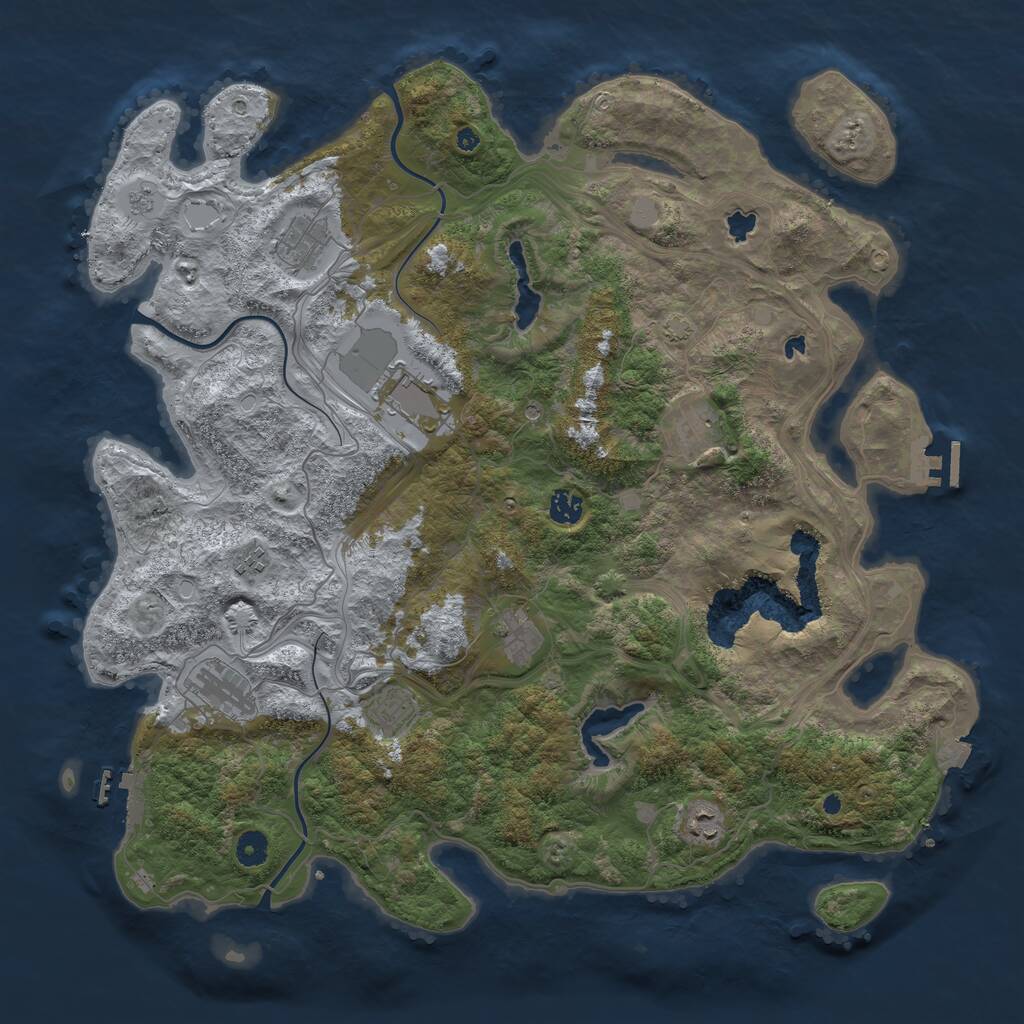 Rust Map: Procedural Map, Size: 4500, Seed: 705973745, 15 Monuments