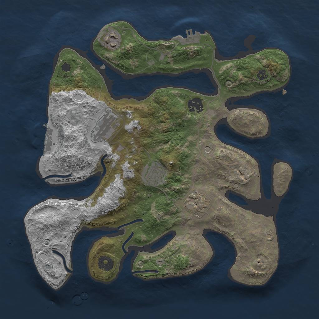 Rust Map: Procedural Map, Size: 3100, Seed: 360, 16 Monuments