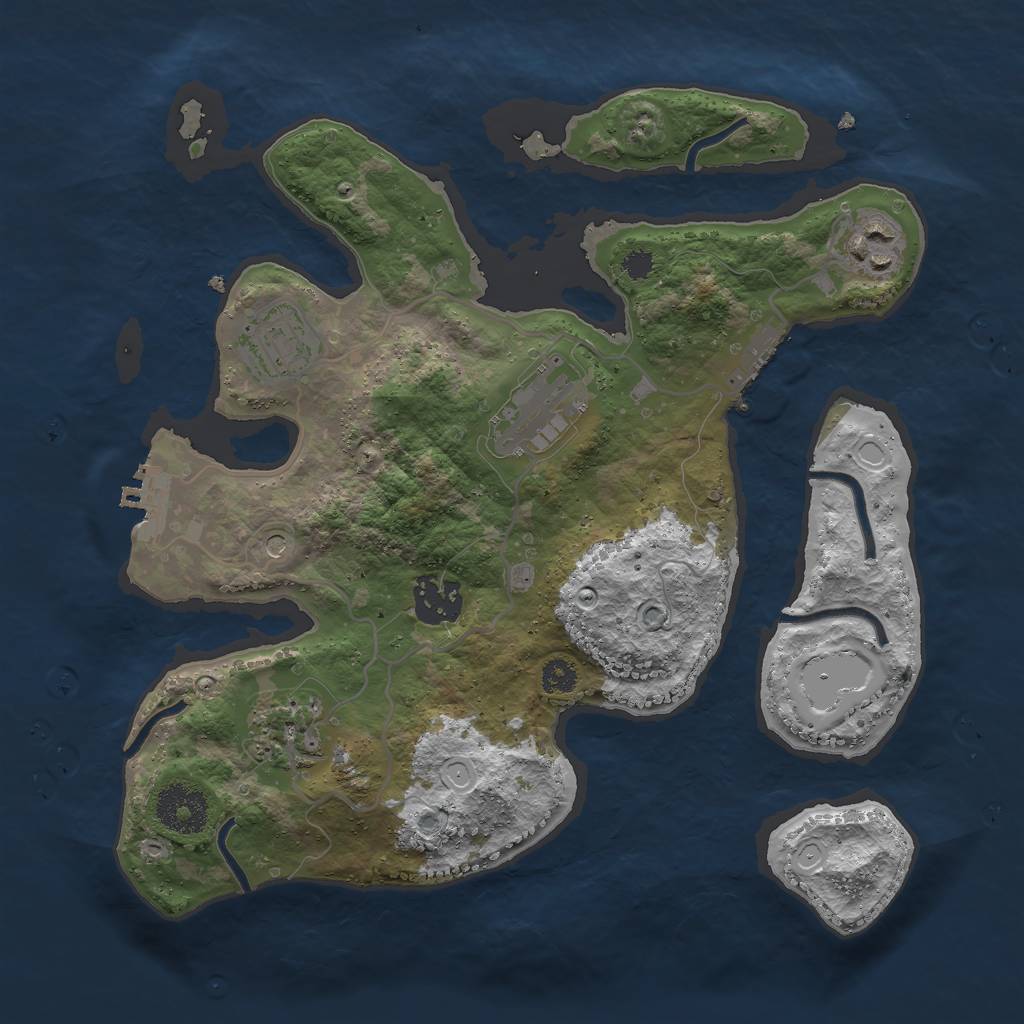 Rust Map: Procedural Map, Size: 3000, Seed: 1175928062, 16 Monuments