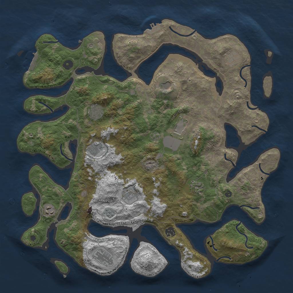 Rust Map: Procedural Map, Size: 4500, Seed: 135983048, 22 Monuments