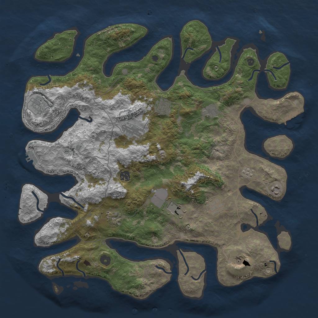 Rust Map: Procedural Map, Size: 4500, Seed: 64821994, 22 Monuments