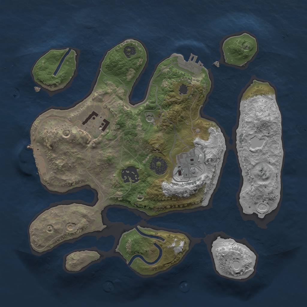 Rust Map: Procedural Map, Size: 2600, Seed: 22589, 14 Monuments