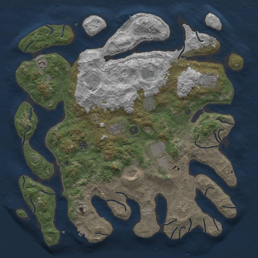 Rust Map: Procedural Map, Size: 4500, Seed: 5464179, 22 Monuments