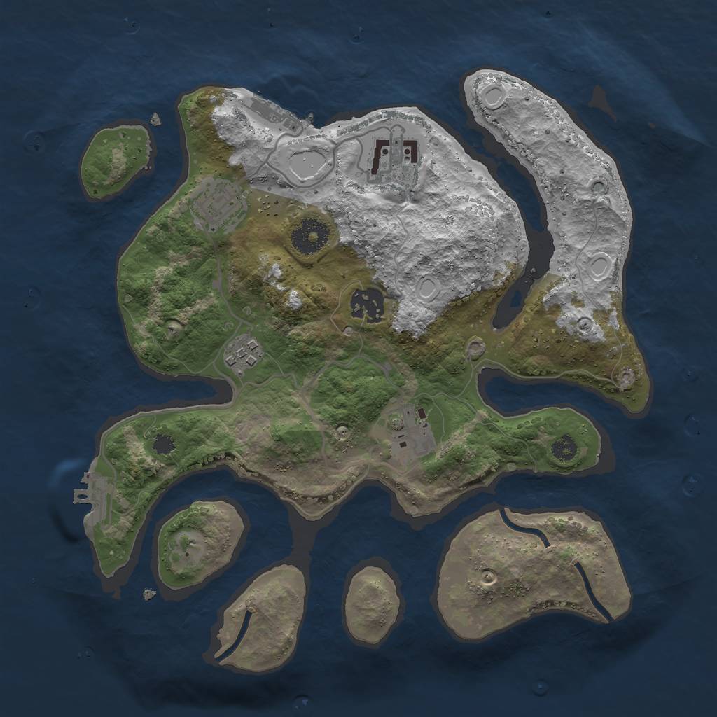 Rust Map: Procedural Map, Size: 3000, Seed: 583015, 15 Monuments