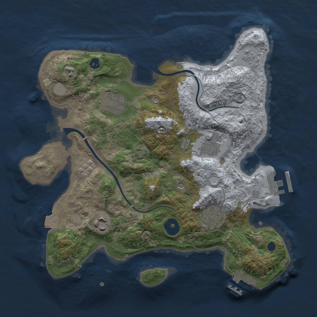 Rust Map: Procedural Map, Size: 3000, Seed: 992286, 11 Monuments