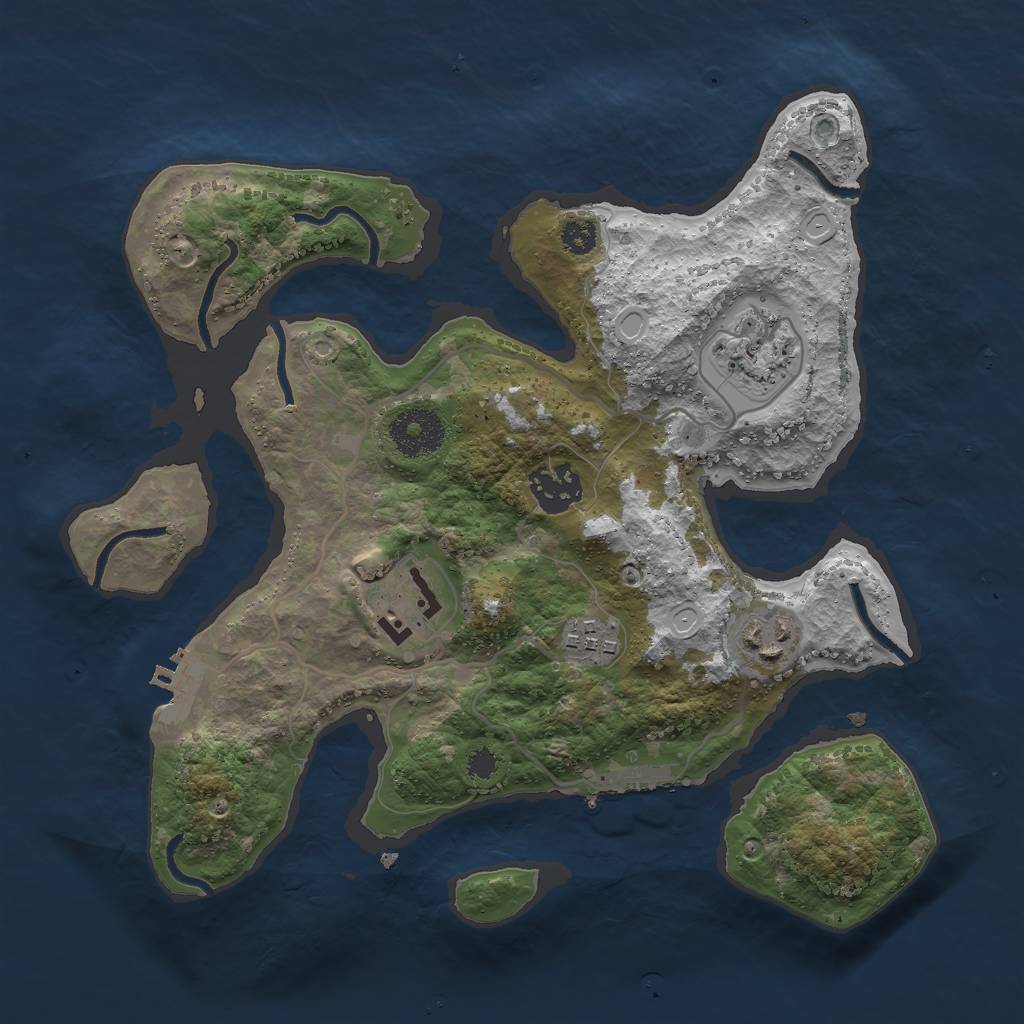 Rust Map: Procedural Map, Size: 3000, Seed: 992286, 15 Monuments