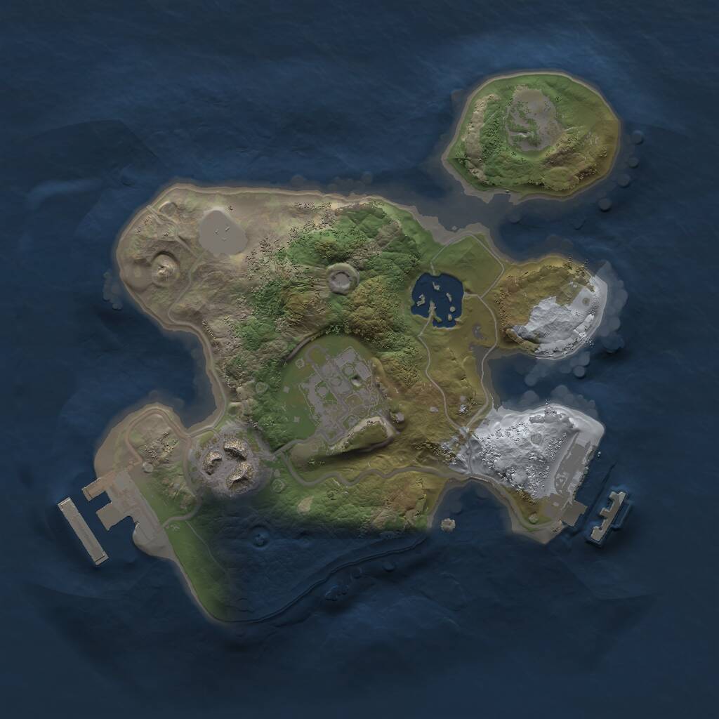 Rust Map: Procedural Map, Size: 2000, Seed: 2222, 6 Monuments