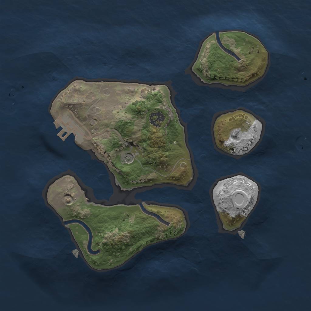 Rust Map: Procedural Map, Size: 2000, Seed: 2222, 9 Monuments