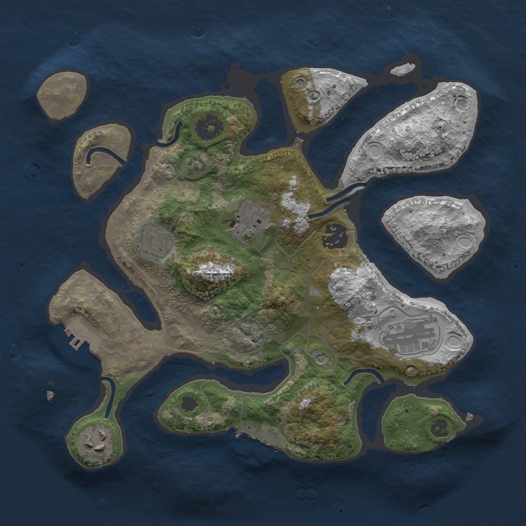 Rust Map: Procedural Map, Size: 3000, Seed: 272100, 16 Monuments