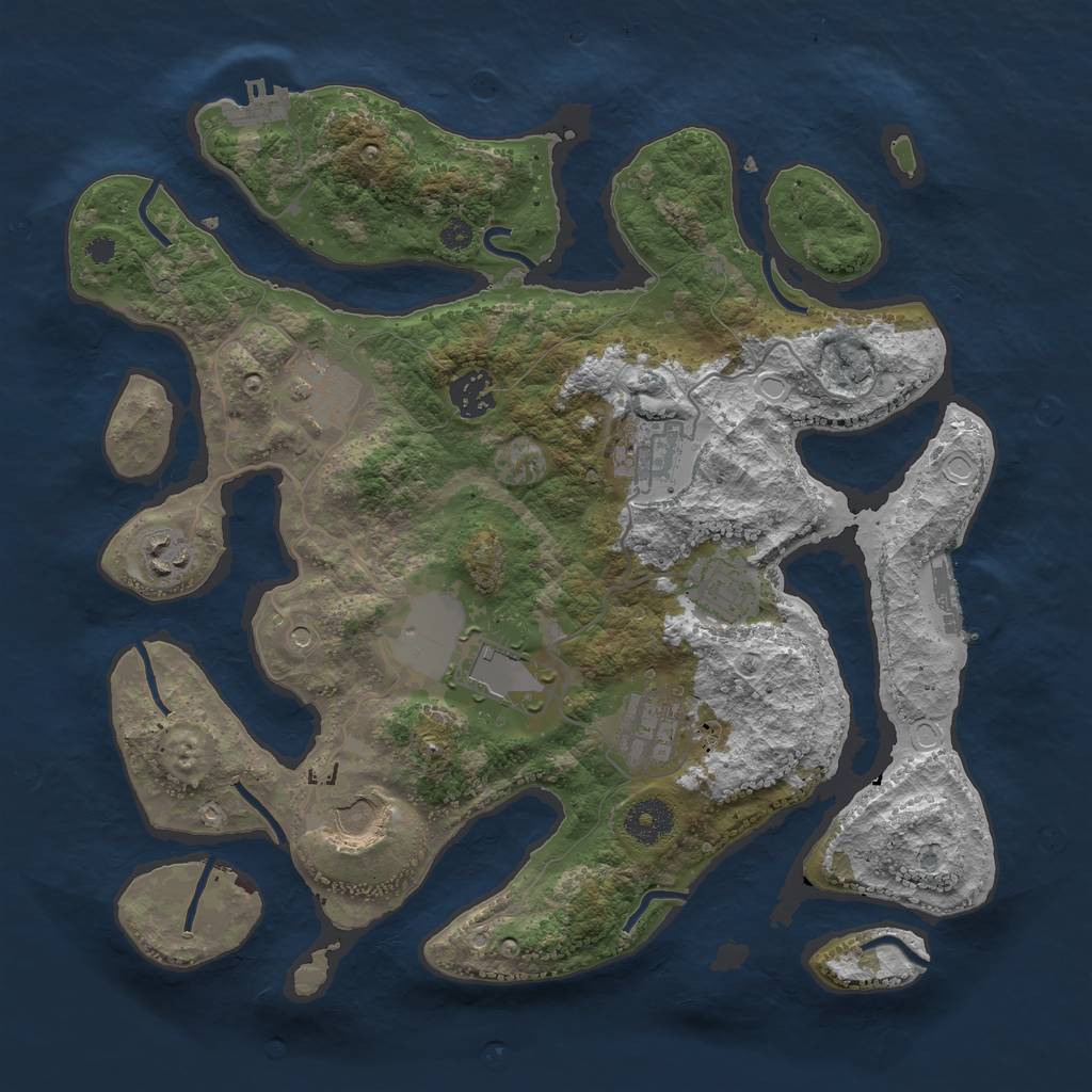 Rust Map: Procedural Map, Size: 3500, Seed: 3560, 19 Monuments