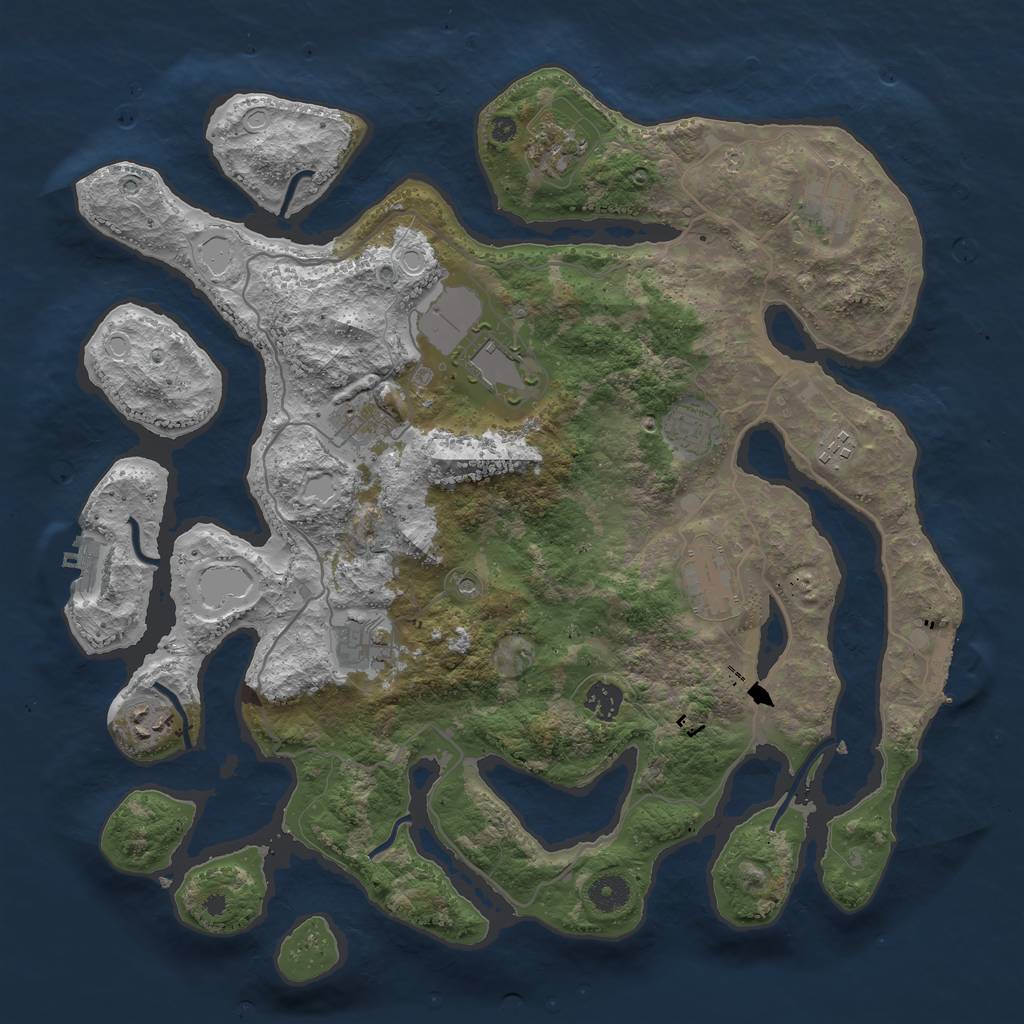 Rust Map: Procedural Map, Size: 4050, Seed: 292317911, 21 Monuments