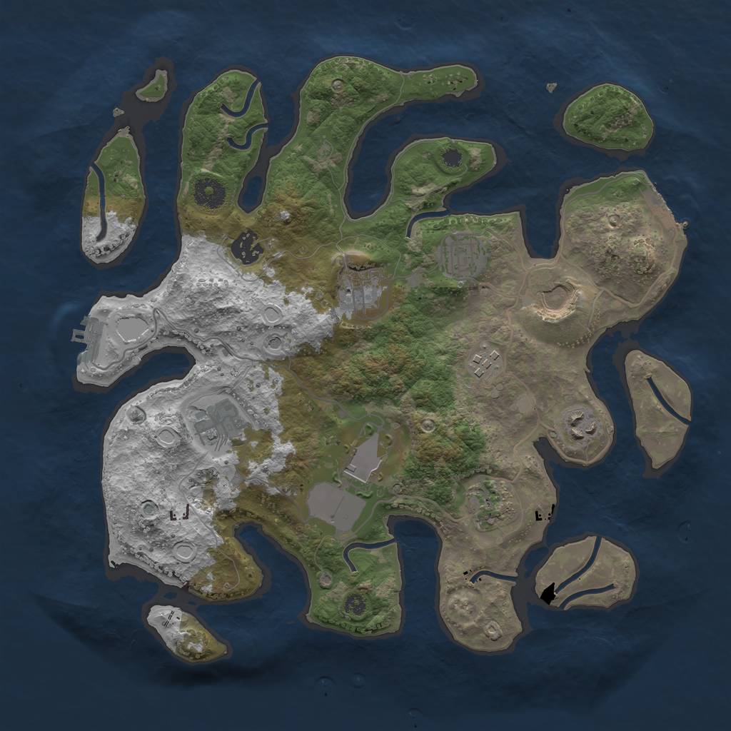 Rust Map: Procedural Map, Size: 3500, Seed: 62728814, 20 Monuments