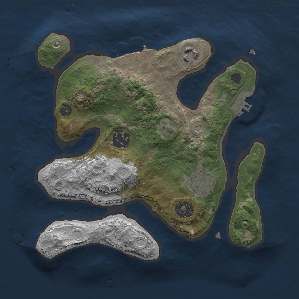 Rust Map: Procedural Map, Size: 2500, Seed: 12920, 14 Monuments