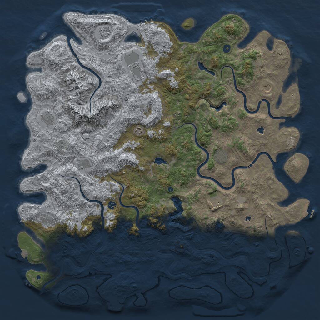 Rust Map: Procedural Map, Size: 5900, Seed: 12, 17 Monuments