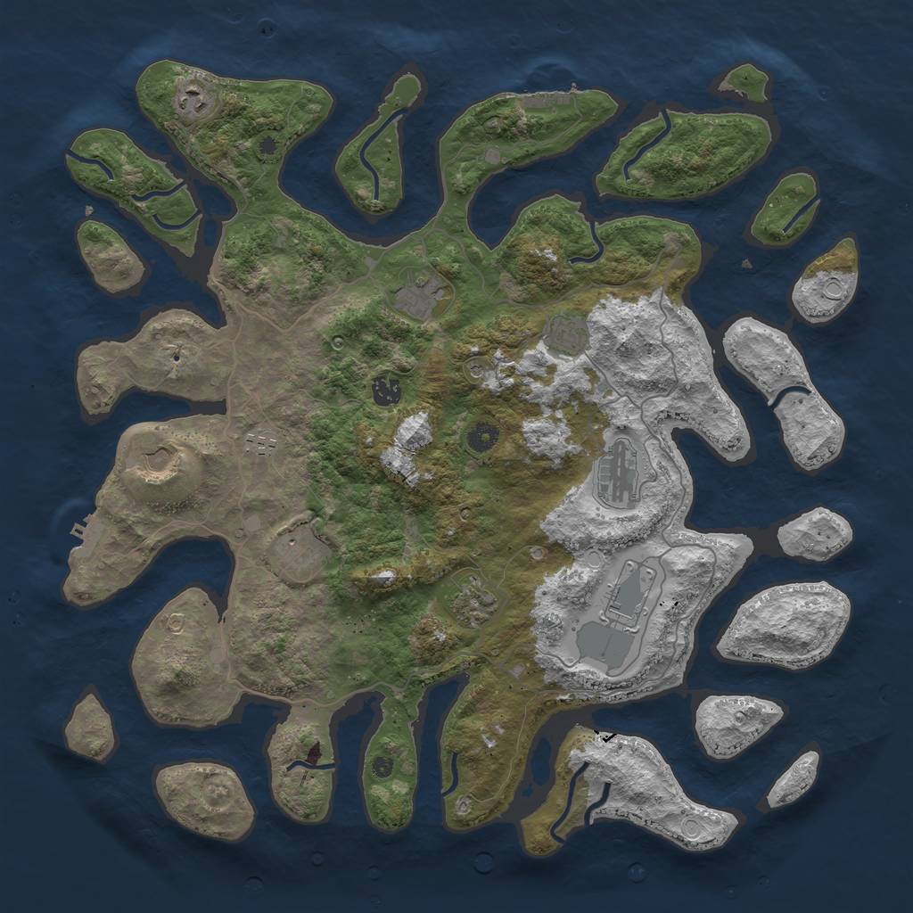 Rust Map: Procedural Map, Size: 4500, Seed: 58777747, 21 Monuments