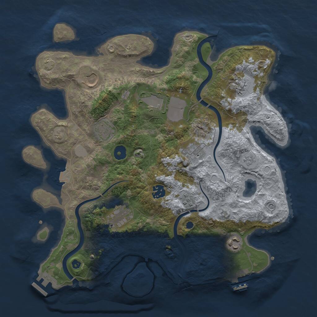 Rust Map: Procedural Map, Size: 3500, Seed: 2837193, 15 Monuments