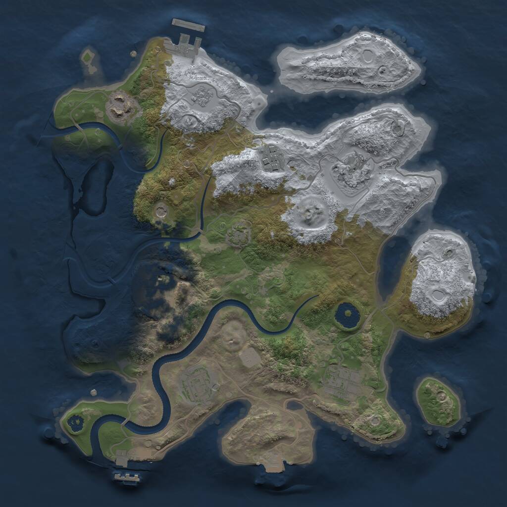 Rust Map: Procedural Map, Size: 3100, Seed: 675, 12 Monuments
