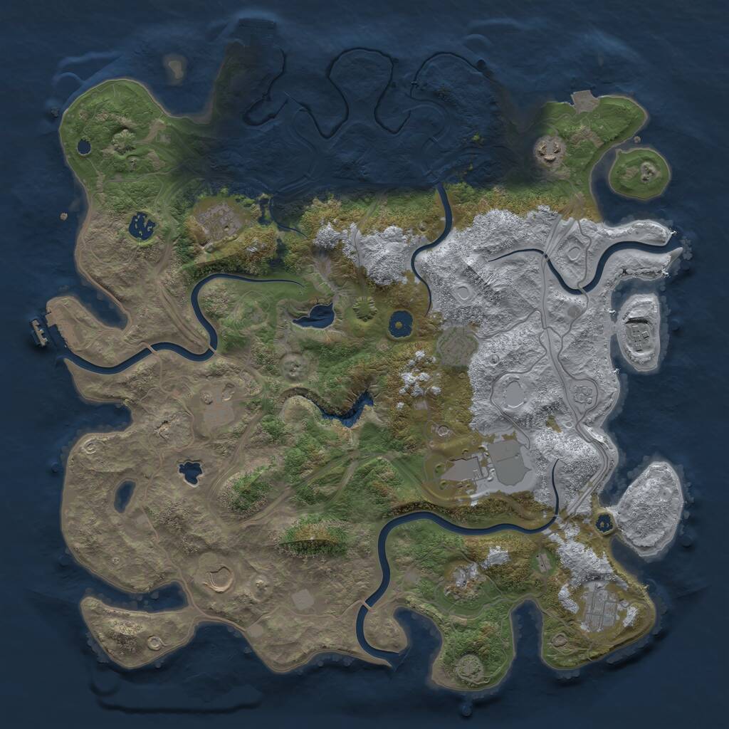 Rust Map: Procedural Map, Size: 4250, Seed: 24313, 16 Monuments