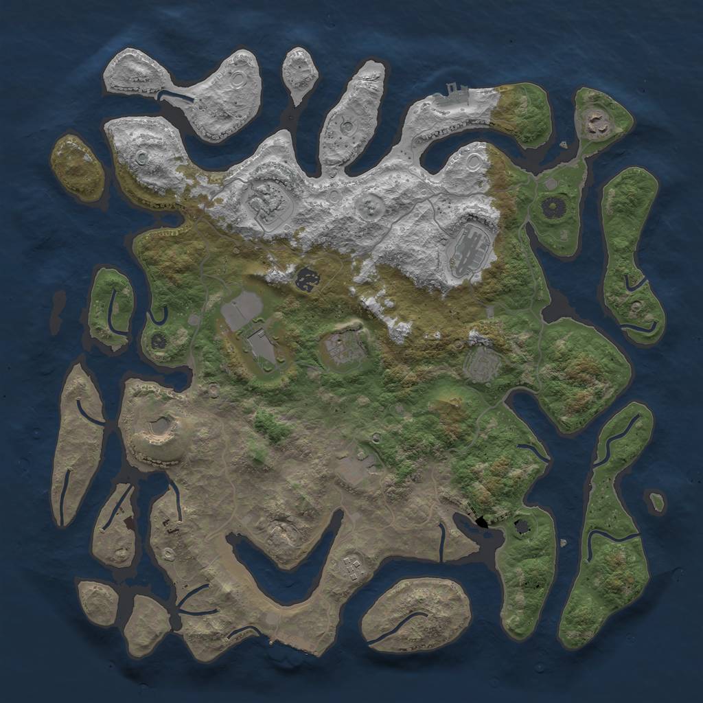Rust Map: Procedural Map, Size: 4500, Seed: 815147008, 21 Monuments