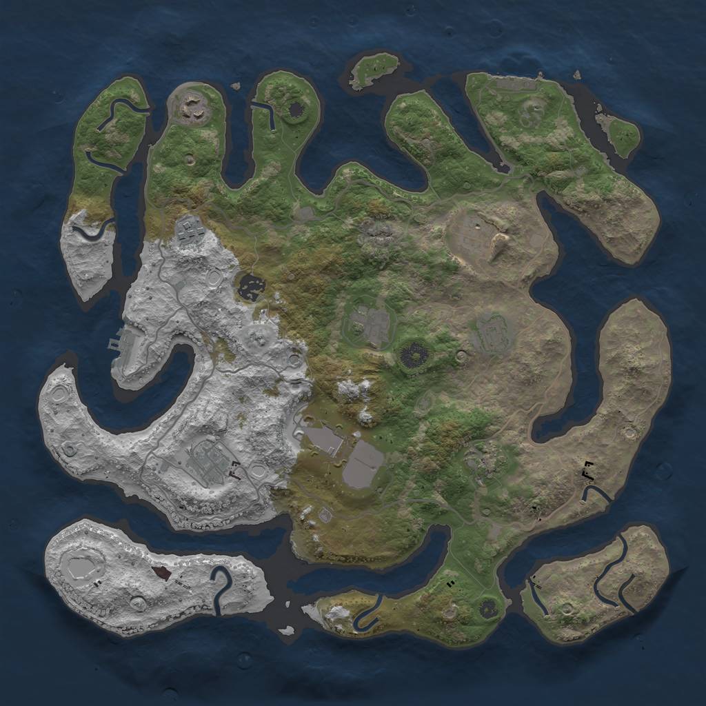 Rust Map: Procedural Map, Size: 4000, Seed: 1804945062, 20 Monuments