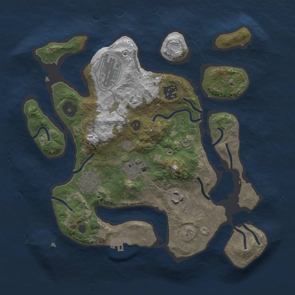 Rust Map: Procedural Map, Size: 3000, Seed: 1001434287, 15 Monuments