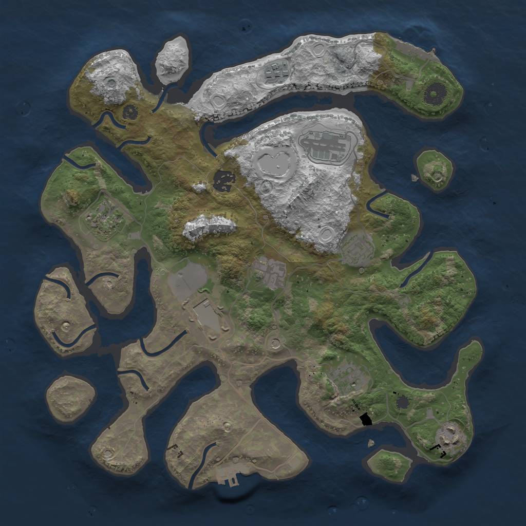 Rust Map: Procedural Map, Size: 3500, Seed: 1313143252, 20 Monuments