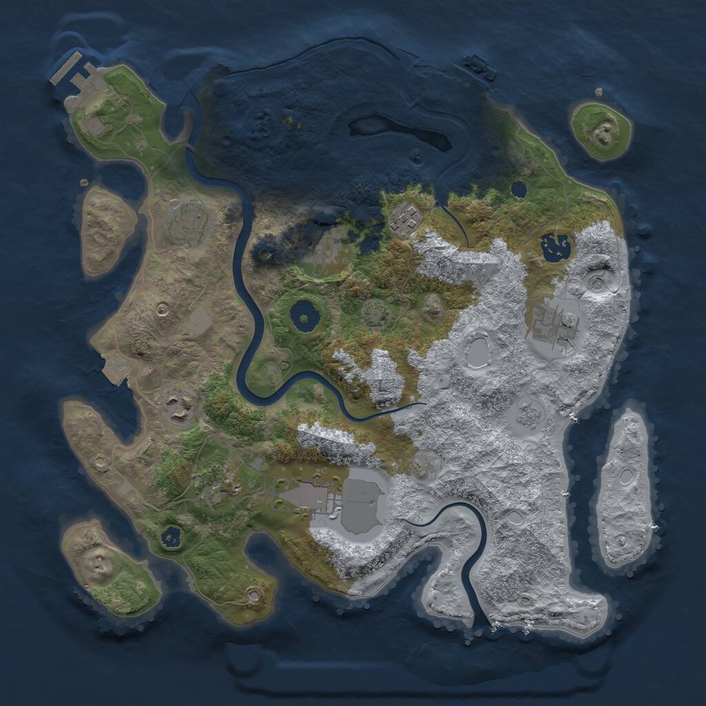 Rust Map: Procedural Map, Size: 3500, Seed: 1948179017, 14 Monuments