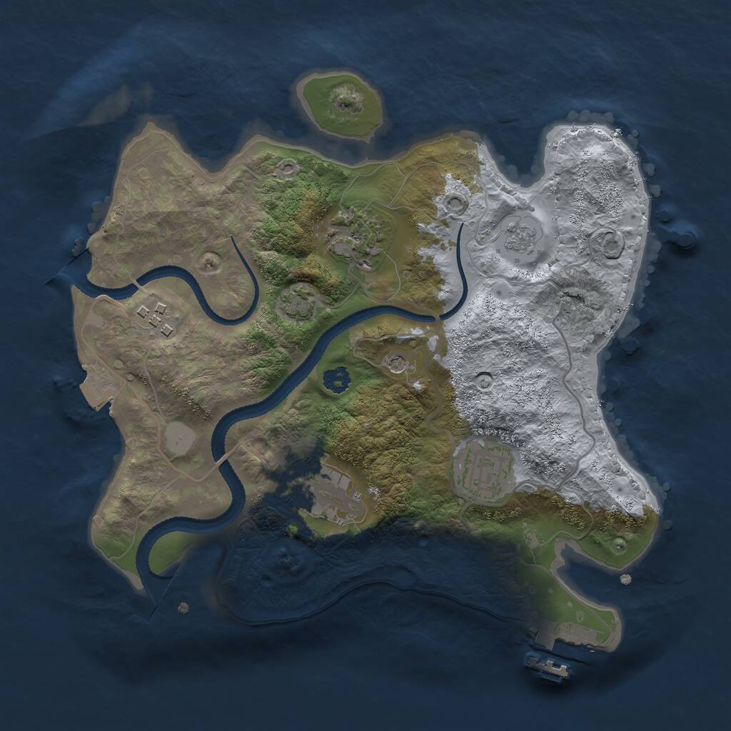 Rust Map: Procedural Map, Size: 2700, Seed: 762501769, 9 Monuments