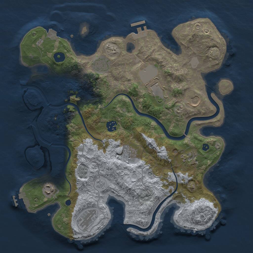 Rust Map: Procedural Map, Size: 3500, Seed: 235225, 15 Monuments