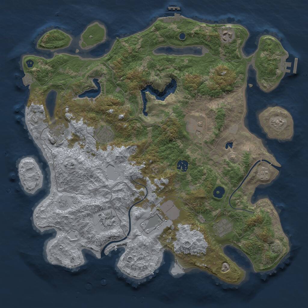 Rust Map: Procedural Map, Size: 4000, Seed: 1486, 15 Monuments