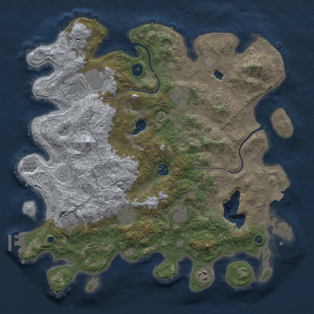 Rust Map: Procedural Map, Size: 4000, Seed: 550823532, 13 Monuments