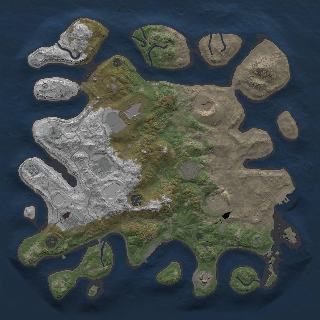 Rust Map: Procedural Map, Size: 4000, Seed: 550823532, 20 Monuments