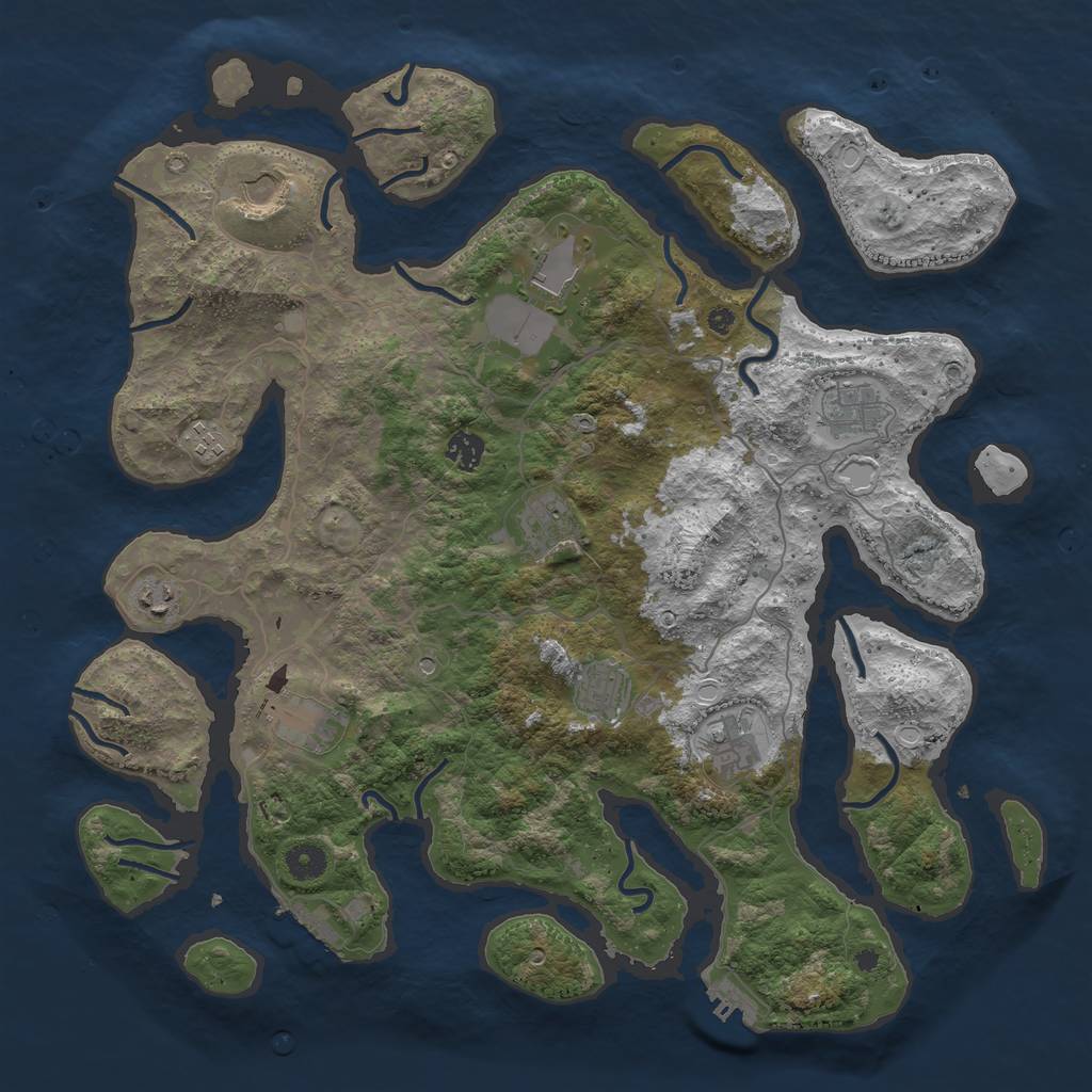 Rust Map: Procedural Map, Size: 4250, Seed: 2116658683, 21 Monuments