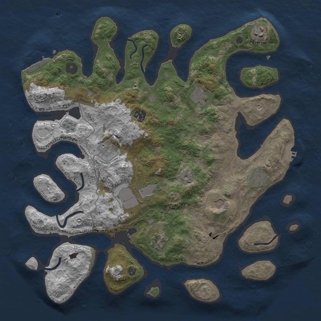 Rust Map: Procedural Map, Size: 4000, Seed: 832017, 20 Monuments