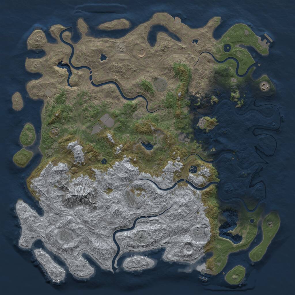 Rust Map: Procedural Map, Size: 5500, Seed: 1489201614, 17 Monuments
