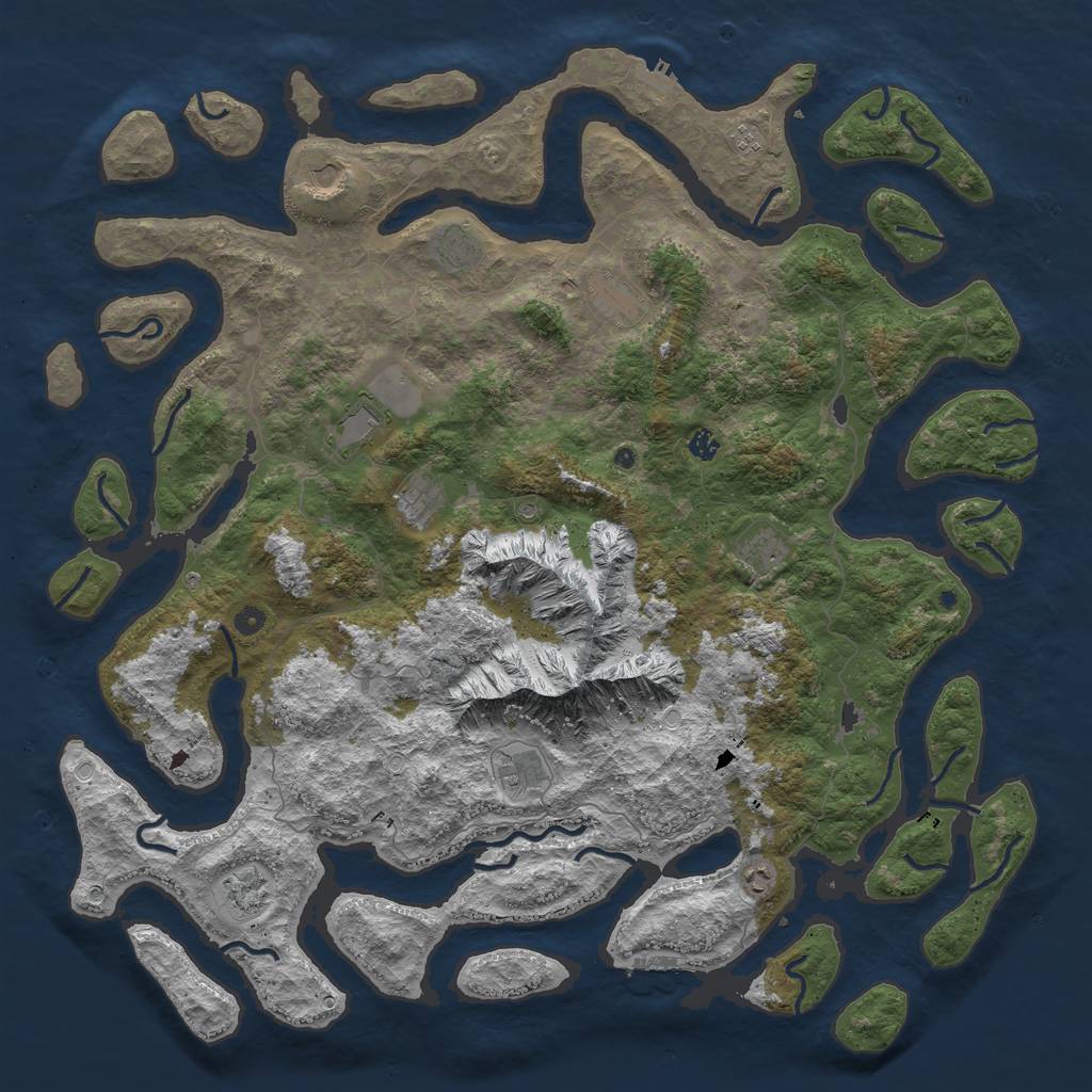 Rust Map: Procedural Map, Size: 5500, Seed: 1489201614, 22 Monuments