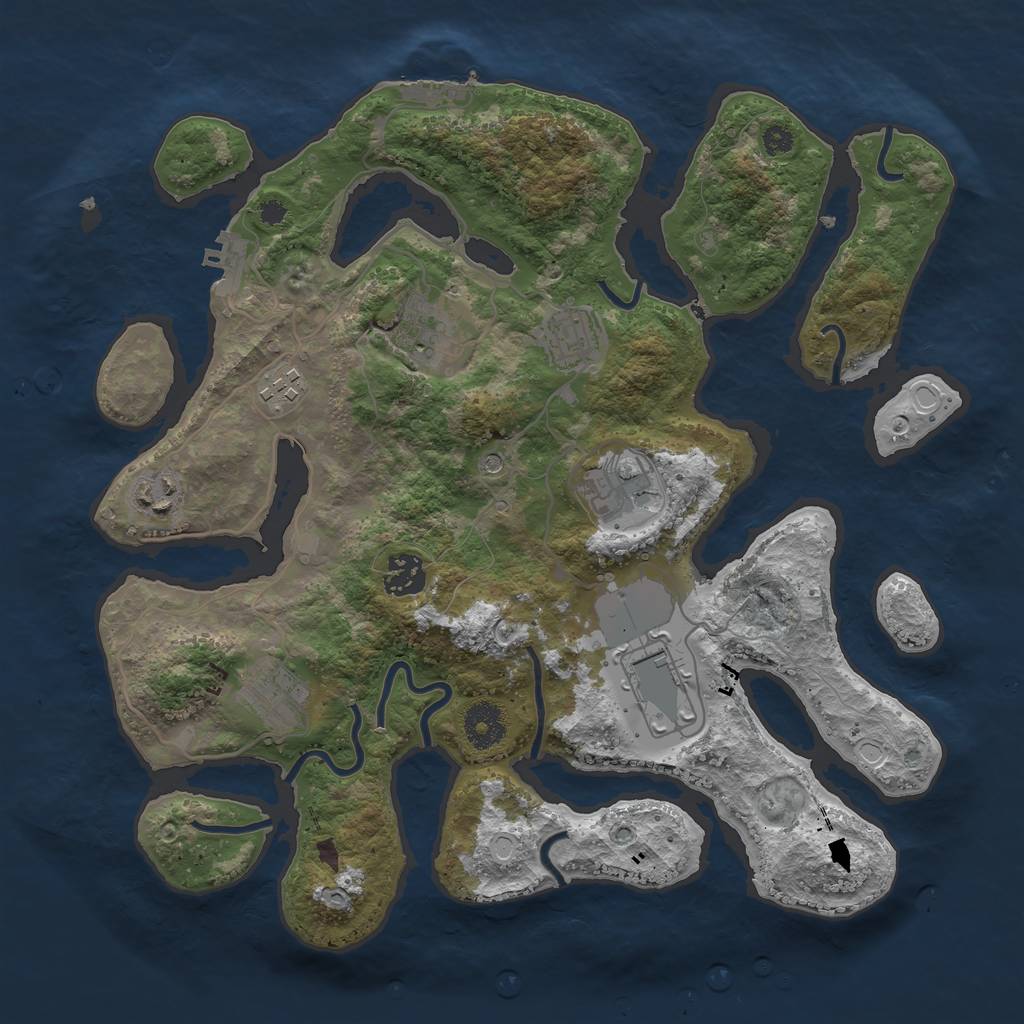 Rust Map: Procedural Map, Size: 3500, Seed: 283, 19 Monuments