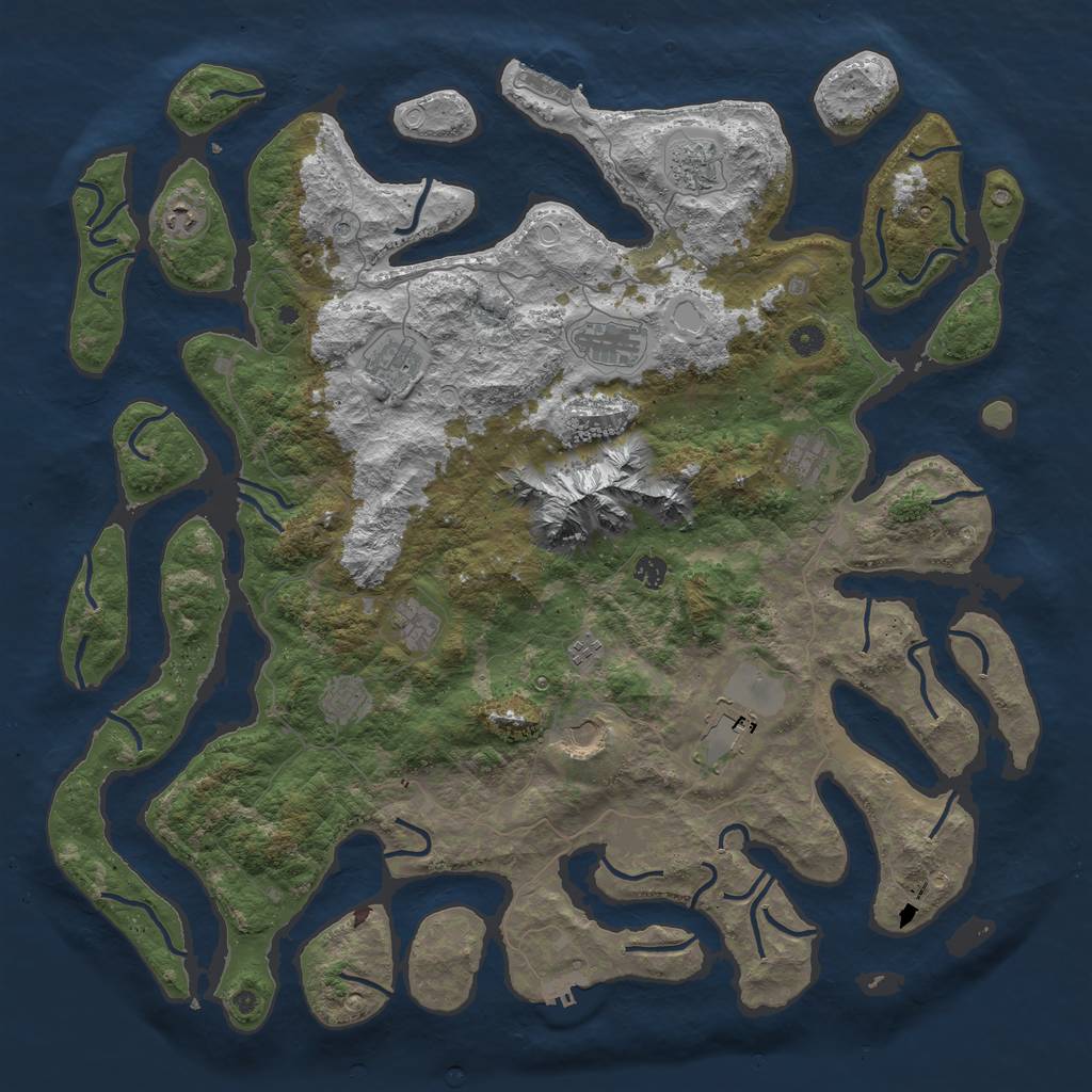 Rust Map: Procedural Map, Size: 5000, Seed: 500000, 22 Monuments