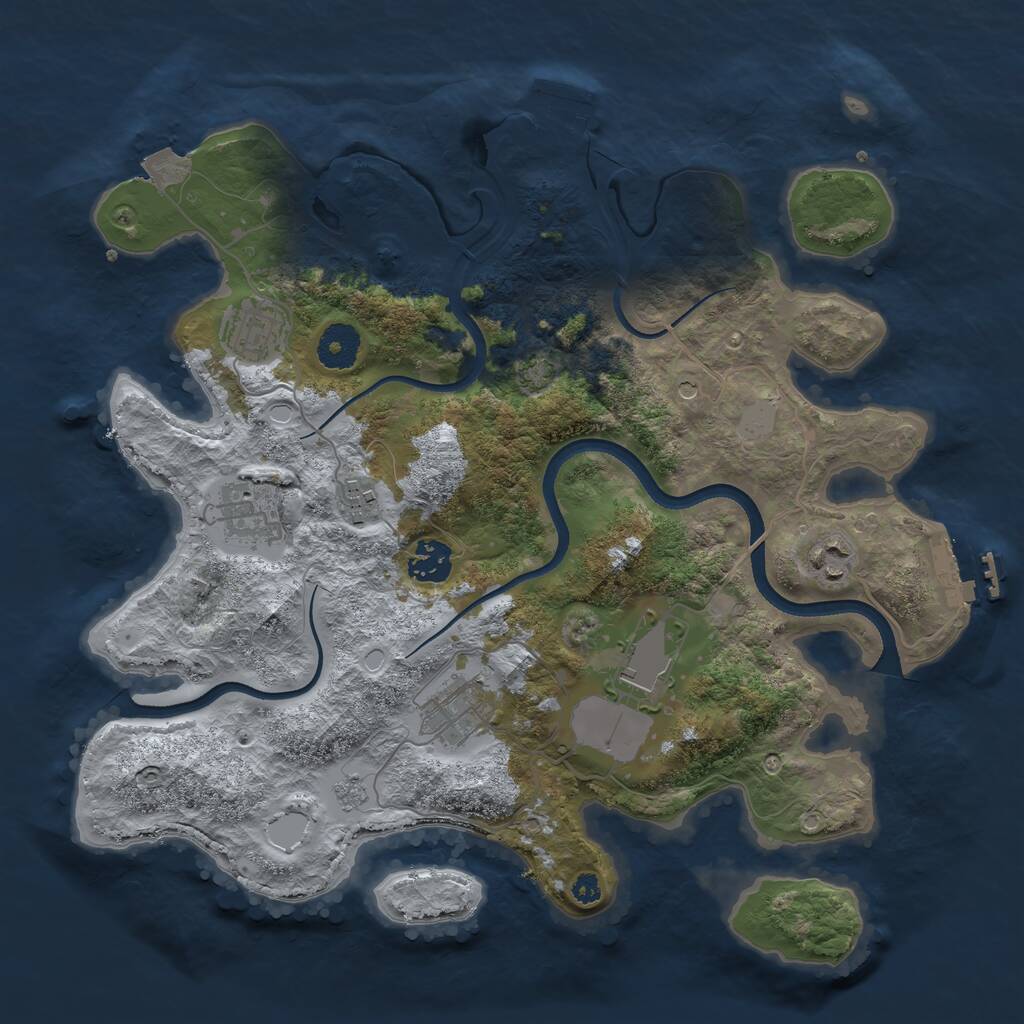 Rust Map: Procedural Map, Size: 3500, Seed: 496302929, 13 Monuments